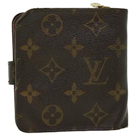 Louis Vuitton-LOUIS VUITTON Monogram Compact zip Wallet M61667 LV Auth 52871-Monograma