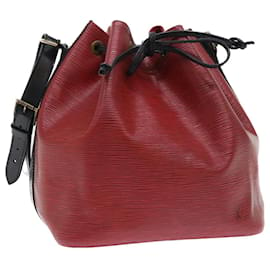 Louis Vuitton-LOUIS VUITTON Bolso de hombro Epi Petit Noe bicolor Negro Rojo M44172 LV Auth 52381-Negro,Roja