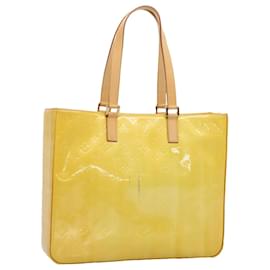 Louis Vuitton-LOUIS VUITTON Monogram Vernis Columbus Tote Bag Yellow M91047 LV Auth ki3386-Yellow