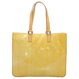 Louis Vuitton-LOUIS VUITTON Monogram Vernis Columbus Tote Bag Yellow M91047 LV Auth ki3386-Yellow