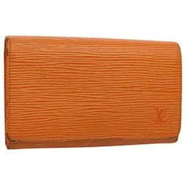 Louis Vuitton-LOUIS VUITTON Epi Porte Monnaie Billets Tresor Wallet Mandarin M6350H Auth 52897-Other,Orange