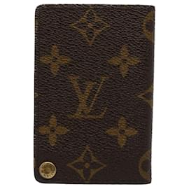Louis Vuitton-LOUIS VUITTON Monogram Porte Cartes Credit Pression Card Case M60937 autenticación 52539-Monograma