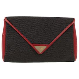 Saint Laurent-SAINT LAURENT Clutch Bag PVC Leather Red Auth bs7992-Red