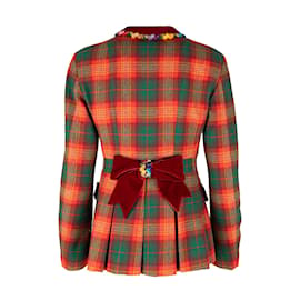 Moschino-Moschino Cheap & Chic Plaid Jacket with Heart Buttons-Multiple colors