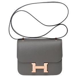 Hermès HERMES Constance Bag in Gray Leather - 101426 Grey
