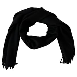 Prada-Vintage black brushed cashmere scarf-Black