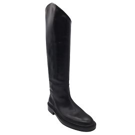 Jil Sander Black Tall Leather Equestrian Boots Black