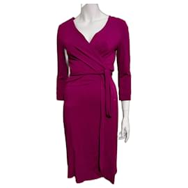 Diane Von Furstenberg-DVF New Julian Two fuchsia jersey wrap dress-Pink,Purple