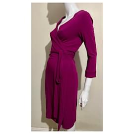 Diane Von Furstenberg-DVF New Julian Two Wickelkleid aus fuchsiafarbenem Jersey-Pink,Lila