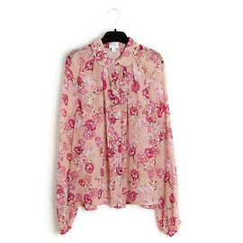 Giambattista Valli Pink georgette carnations FR40 Pink