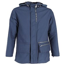 Hermès Giacca impermeabile Hermes con cappuccio in cotone Blu Petrolio Blu