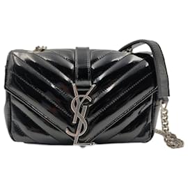 Saint Laurent-Saint Laurent LouLou Toy bag in black patent leather-Black