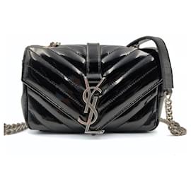 Saint Laurent-Saint Laurent LouLou Toy bag in black patent leather-Black