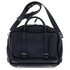 Hermès-Hermes Steve Travel Bag in Navy Blue Leather-Navy blue