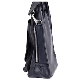 Hermès-Hermes Steve Travel Bag in Navy Blue Leather-Navy blue