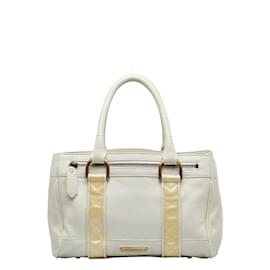 Burberry-Leather Handbag-White