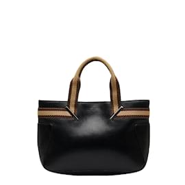 Gucci-Leather Web Handbag 000 0860-Black