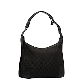 Gucci-GG Canvas Shoulder Bag 143743-Black
