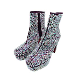 Christian Louboutin-CHRISTIAN LOUBOUTIN Ankle boot T.eu 39 Glitter-Prata