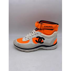 Chanel-CHANEL  Trainers T.eu 38.5 cloth-Orange