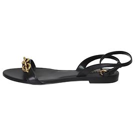 Saint Laurent Black leather Barely There flat sandals - size EU 38.5 Black