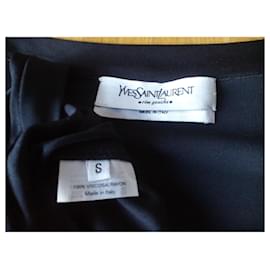 Yves Saint Laurent-SAINT LAURENT BLACK SILK CREPE DRESS.-Black