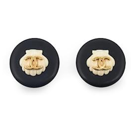 Chanel-Chanel Black CC Clip On Earrings-Black