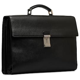 Prada-Prada Black Saffiano Business Bag-Black