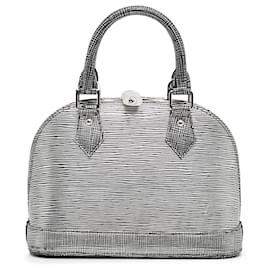 Louis Vuitton-Louis Vuitton Silver Epi Platine Alma BB-Silvery
