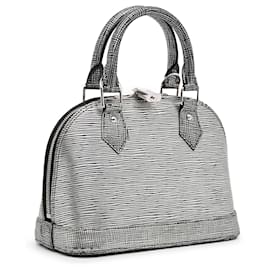 Louis Vuitton-Louis Vuitton Silver Epi Platine Alma BB-Silvery