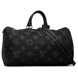 Louis Vuitton-Louis Vuitton Black Monogram 3D 2054 Reversible Keepall Bandouliere 50-Black,Other