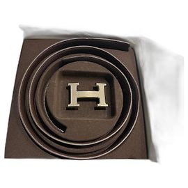 Hermès H Belt Black Leather 90 cm Black