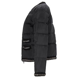 Moncler-Moncler Chain Link Puffer Jacket in Black Polyamide-Black