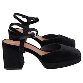 Reformation-Zapatos de tacón con plataforma Reformation Marisol en terciopelo negro-Negro