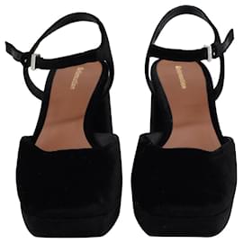 Reformation-Zapatos de tacón con plataforma Reformation Marisol en terciopelo negro-Negro