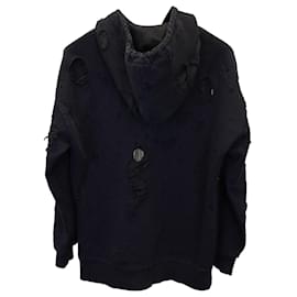 Givenchy-Sudadera con capucha y logo destruido de Givenchy en algodón negro-Negro