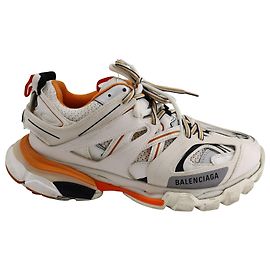 Balenciaga Track Sneakers in White Orange Polyurethane Other