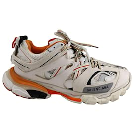 Balenciaga-Balenciaga Track Sneakers in White Orange Polyurethane-Other