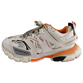 Balenciaga-Balenciaga Track Sneakers in White Orange Polyurethane-Other