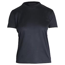 Prada-Prada Back Logo T-Shirt aus schwarzer Baumwolle-Schwarz