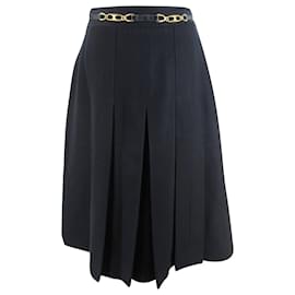 Céline-CELINE Clothing Gold Fittings Skirt Size S-Black