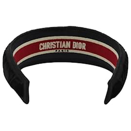 Dior-Dior Cannage Stirnband aus schwarzem Samt-Schwarz