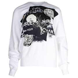 Chanel-Chanel-Sweatshirt mit Grafikdruck aus weißer Baumwolle-Weiß