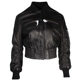 Giubbotto Bomber Iro Colombe in Pelle Nera Nero