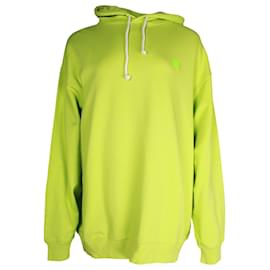 Acne-Acne Studios Farrin Face Hoodie in Lime Green Cotton-Green