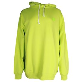 Acne Studios Sweat à capuche Farrin Face en coton vert citron Vert
