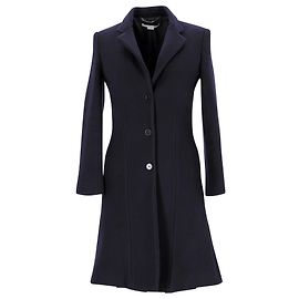 Stella Mc Cartney Stella McCartney Langer Mantel aus marineblauer Wolle Blau Marineblau