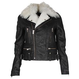 Iro Noemie Biker Jacket in Black Leather Black