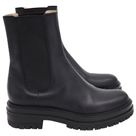 Gianvito Rossi Bottines Chelsea Chester en Cuir Noir Noir
