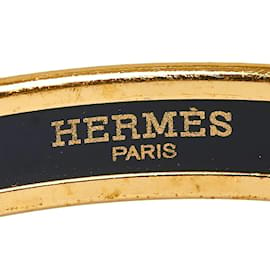 Hermès-Hermes Narrow Enamel Bangle Enamel Bracelet in Good condition-Golden
